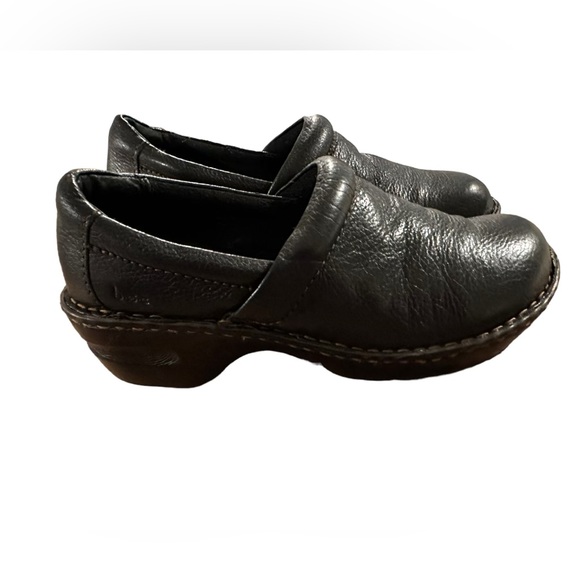 BOC Born Concept Womens Comfort Peggy Slip On Clog Black Leather Size 8.5 B12 - Picture 1 of 7